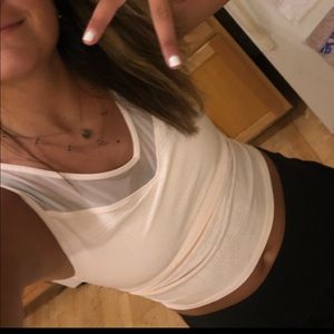 new balance pink mesh workout top